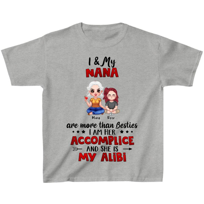 Personalized Grandma & Grandkids T-shirt - Gift Idea For Grandma/ Grandkid - I & My Grandkids Are More Than Besties