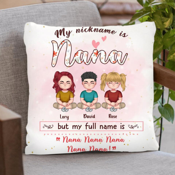 Custom Personalized Grandma Pillow Cover - Mother's Day Gift For Grandma/ Mother - My Nickname Is Nana