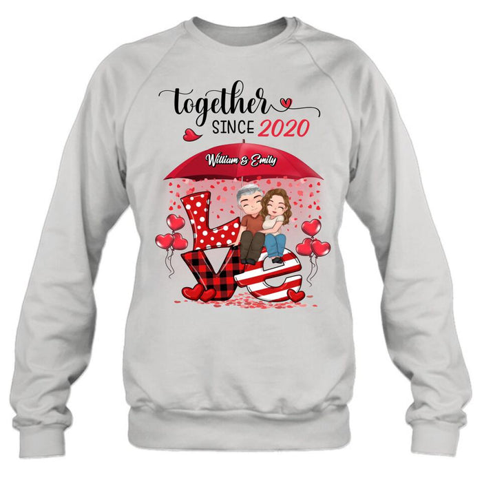 Custom Personalized Couple T-shirt/ Long Sleeve/ Sweatshirt/ Hoodie - Mother's Day Gift For Wife From Husband - Together