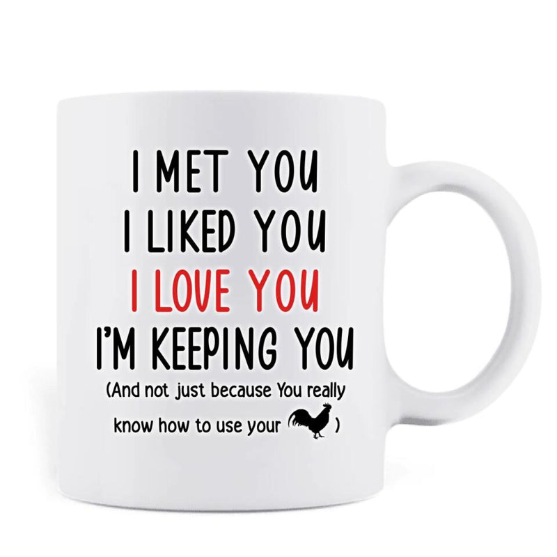 Personalized Coffee Mug - Valentine's Day Gift For Husband And Wife - I Met You I Liked You I Love You I'm Keeping You