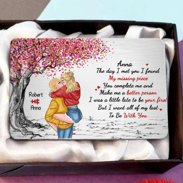 Custom Personalized Couple Wallet Aluminum Card - Gift For Her/ Him - Mother's Day Gift For Wife From Husband - The Day I Met You