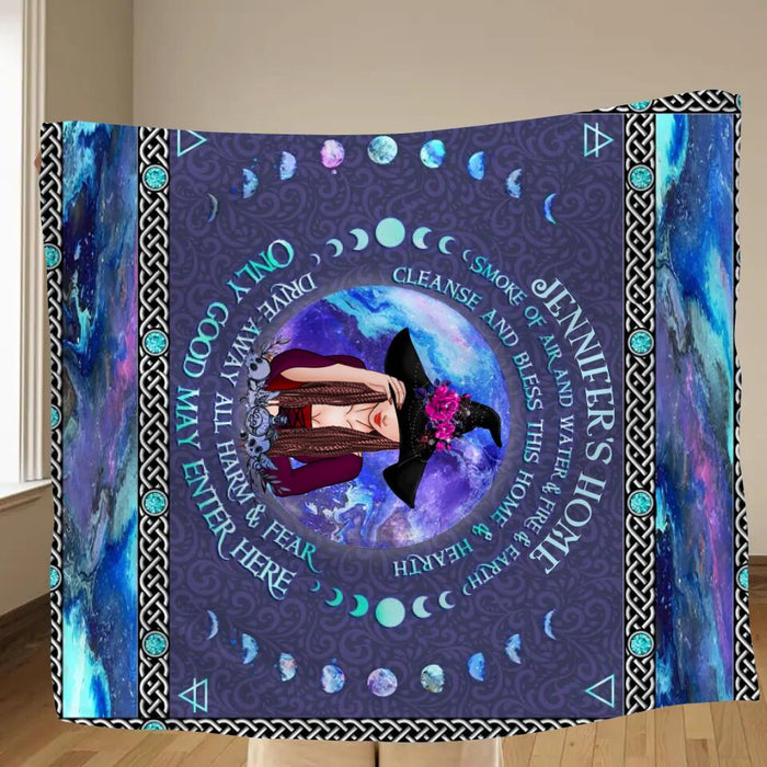 Custom Personalized Witch Quilt/Single Layer Fleece Blanket - Gift Idea For Witch Lovers - Only Good May Enter Here