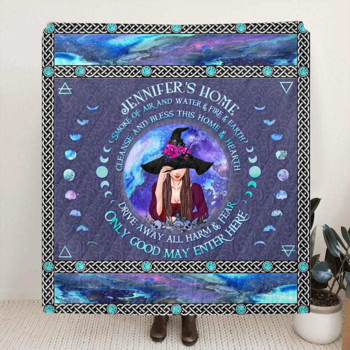 Custom Personalized Witch Quilt/Single Layer Fleece Blanket - Gift Idea For Witch Lovers - Only Good May Enter Here