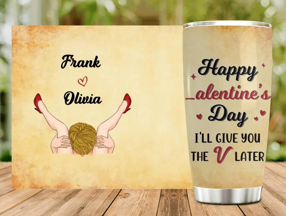 Custom Personalized Couple Tumbler - Funny Valentine's Day Gift Idea For Him - Happy Valentine's Day