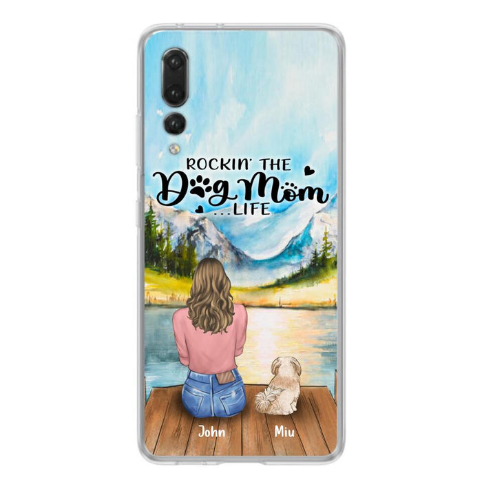 Custom Personalized Dog Mom Phone Case - Gifts For Dog Lover With Upto 7 Dogs - Rockin' The Dog Mom Lifess