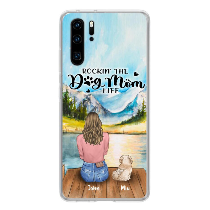 Custom Personalized Dog Mom Phone Case - Gifts For Dog Lover With Upto 7 Dogs - Rockin' The Dog Mom Lifess