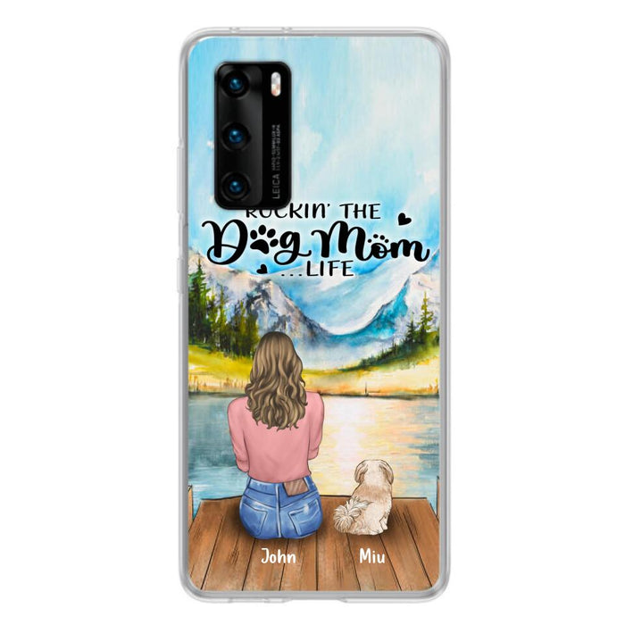 Custom Personalized Dog Mom Phone Case - Gifts For Dog Lover With Upto 7 Dogs - Rockin' The Dog Mom Lifess