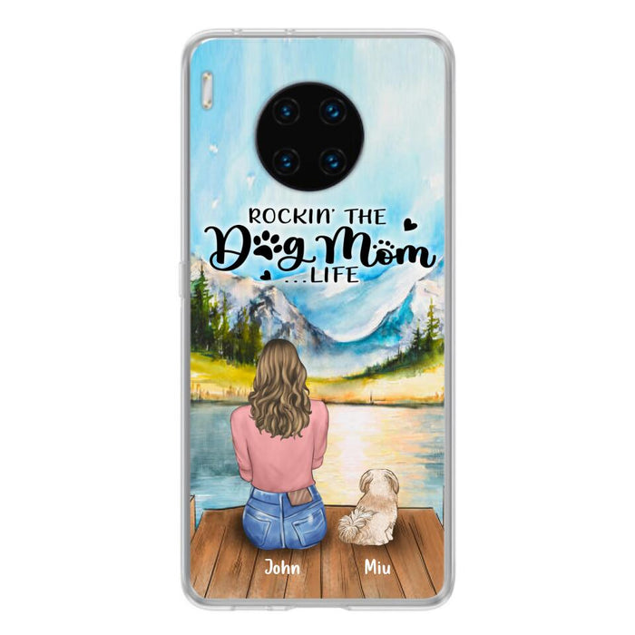 Custom Personalized Dog Mom Phone Case - Gifts For Dog Lover With Upto 7 Dogs - Rockin' The Dog Mom Lifess