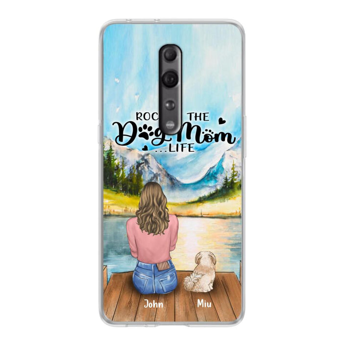 Custom Personalized Dog Mom Phone Case - Gifts For Dog Lover With Upto 7 Dogs - Rockin' The Dog Mom Lifess