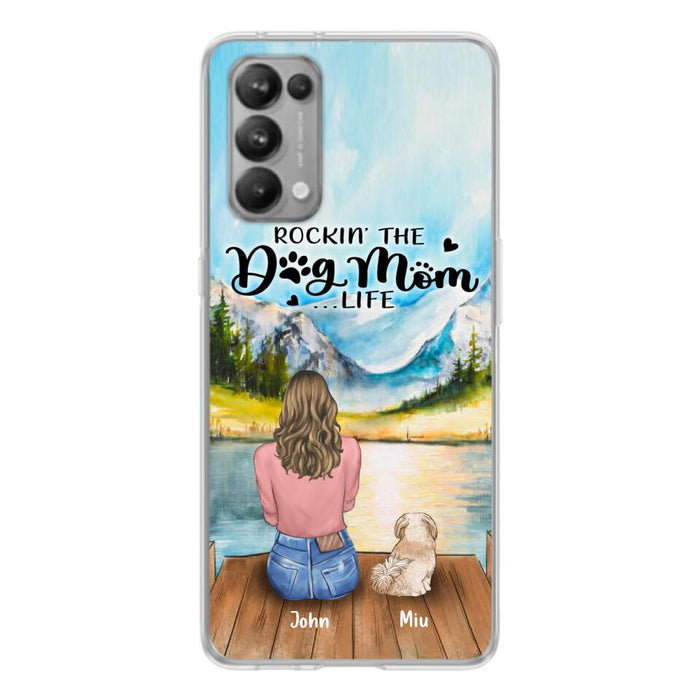 Custom Personalized Dog Mom Phone Case - Gifts For Dog Lover With Upto 7 Dogs - Rockin' The Dog Mom Lifess