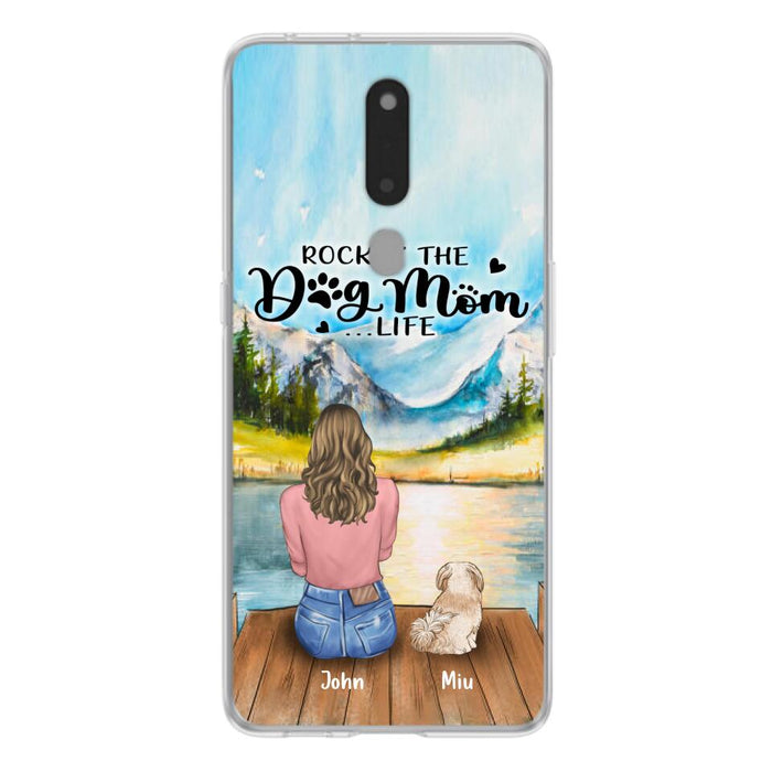 Custom Personalized Dog Mom Phone Case - Gifts For Dog Lover With Upto 7 Dogs - Rockin' The Dog Mom Lifess