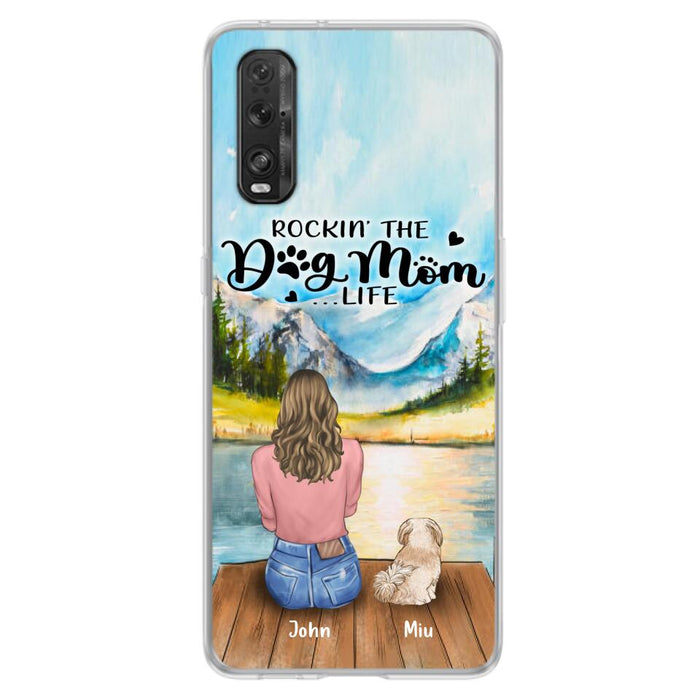 Custom Personalized Dog Mom Phone Case - Gifts For Dog Lover With Upto 7 Dogs - Rockin' The Dog Mom Lifess