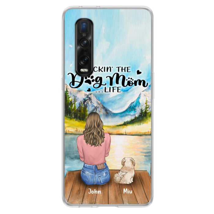 Custom Personalized Dog Mom Phone Case - Gifts For Dog Lover With Upto 7 Dogs - Rockin' The Dog Mom Lifess