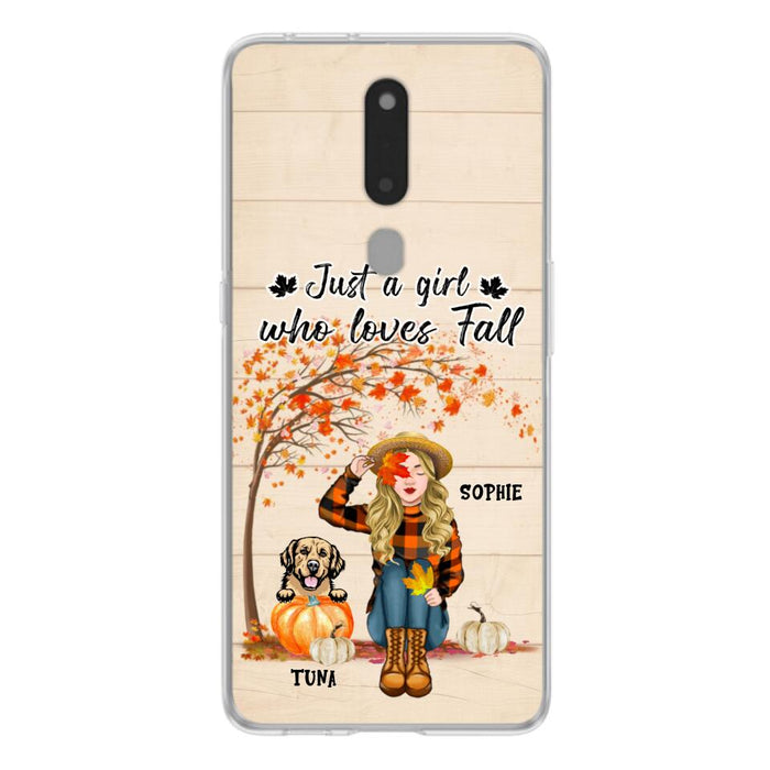 Custom Personalized Fall Dog Mom Phone Case- Upto 4 Pets - Best Gift For Dog Lovers - Just A Girl Who Loves Fall - Case For Oppo Huawei Xiaomi - MTJKZW