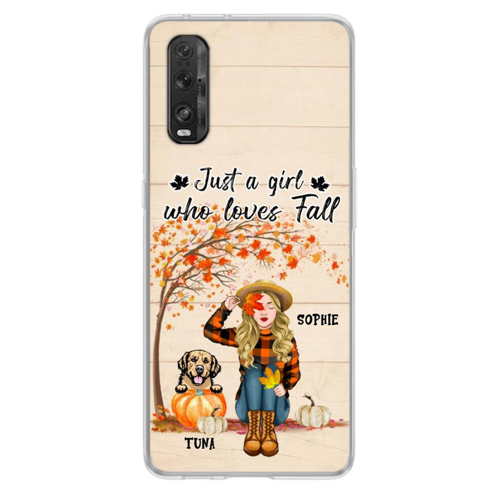 Custom Personalized Fall Dog Mom Phone Case- Upto 4 Pets - Best Gift For Dog Lovers - Just A Girl Who Loves Fall - Case For Oppo Huawei Xiaomi - MTJKZW