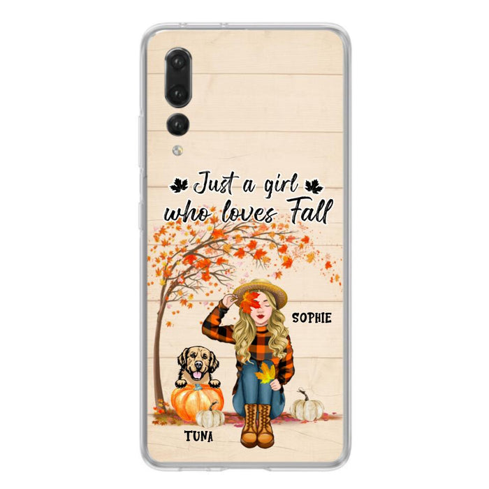 Custom Personalized Fall Dog Mom Phone Case- Upto 4 Pets - Best Gift For Dog Lovers - Just A Girl Who Loves Fall - Case For Oppo Huawei Xiaomi - MTJKZW