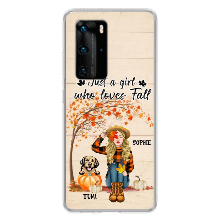 Custom Personalized Fall Dog Mom Phone Case- Upto 4 Pets - Best Gift For Dog Lovers - Just A Girl Who Loves Fall - Case For Oppo Huawei Xiaomi - MTJKZW