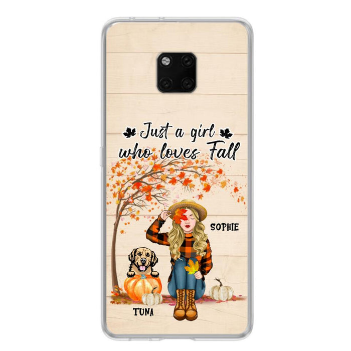 Custom Personalized Fall Dog Mom Phone Case- Upto 4 Pets - Best Gift For Dog Lovers - Just A Girl Who Loves Fall - Case For Oppo Huawei Xiaomi - MTJKZW