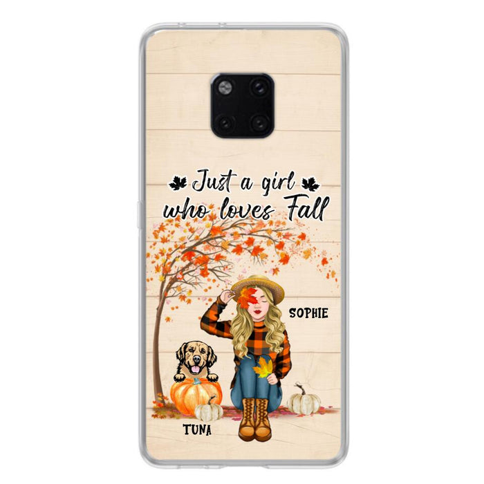 Custom Personalized Fall Dog Mom Phone Case- Upto 4 Pets - Best Gift For Dog Lovers - Just A Girl Who Loves Fall - Case For Oppo Huawei Xiaomi - MTJKZW