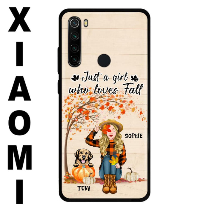 Custom Personalized Fall Dog Mom Phone Case- Upto 4 Pets - Best Gift For Dog Lovers - Just A Girl Who Loves Fall - Case For Oppo Huawei Xiaomi - MTJKZW