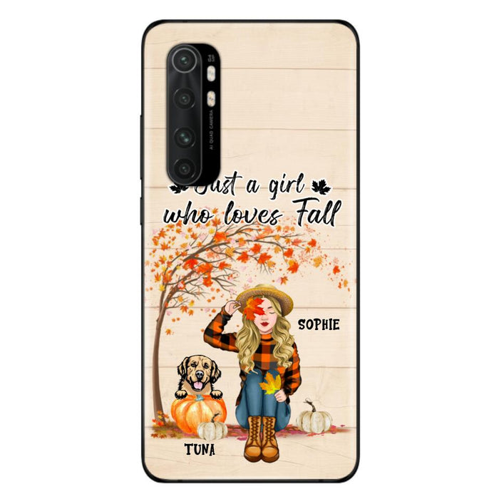 Custom Personalized Fall Dog Mom Phone Case- Upto 4 Pets - Best Gift For Dog Lovers - Just A Girl Who Loves Fall - Case For Oppo Huawei Xiaomi - MTJKZW