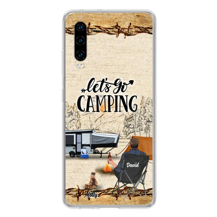 Custom Personalized Camping Phone Case - Gift Idea For Camping Lovers - Couple/Single Man/Woman With Upto 6 Pets - Let's Go Camping - Cases For Oppo, Xiaomi & Huawei