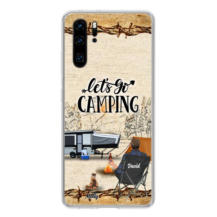 Custom Personalized Camping Phone Case - Gift Idea For Camping Lovers - Couple/Single Man/Woman With Upto 6 Pets - Let's Go Camping - Cases For Oppo, Xiaomi & Huawei