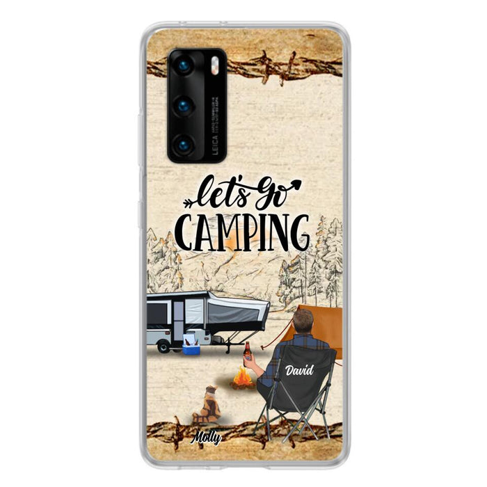 Custom Personalized Camping Phone Case - Gift Idea For Camping Lovers - Couple/Single Man/Woman With Upto 6 Pets - Let's Go Camping - Cases For Oppo, Xiaomi & Huawei