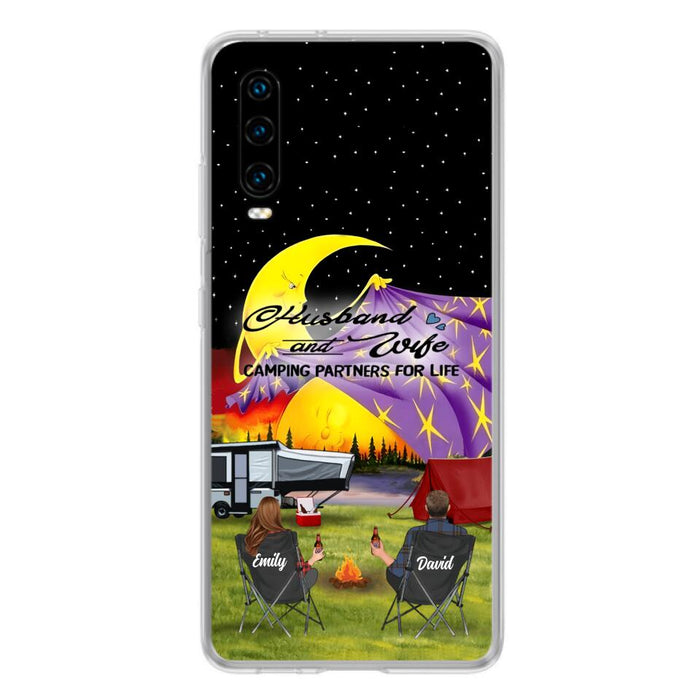 Custom Personalized Camping Phone Case - Couple/ Parents With Upto 3 Kids And 4 Pets - Gift Idea For Camping Lover - Case For Xiaomi, Oppo And Huawei