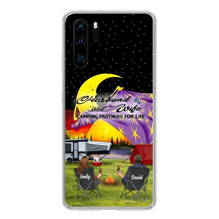 Custom Personalized Camping Phone Case - Couple/ Parents With Upto 3 Kids And 4 Pets - Gift Idea For Camping Lover - Case For Xiaomi, Oppo And Huawei