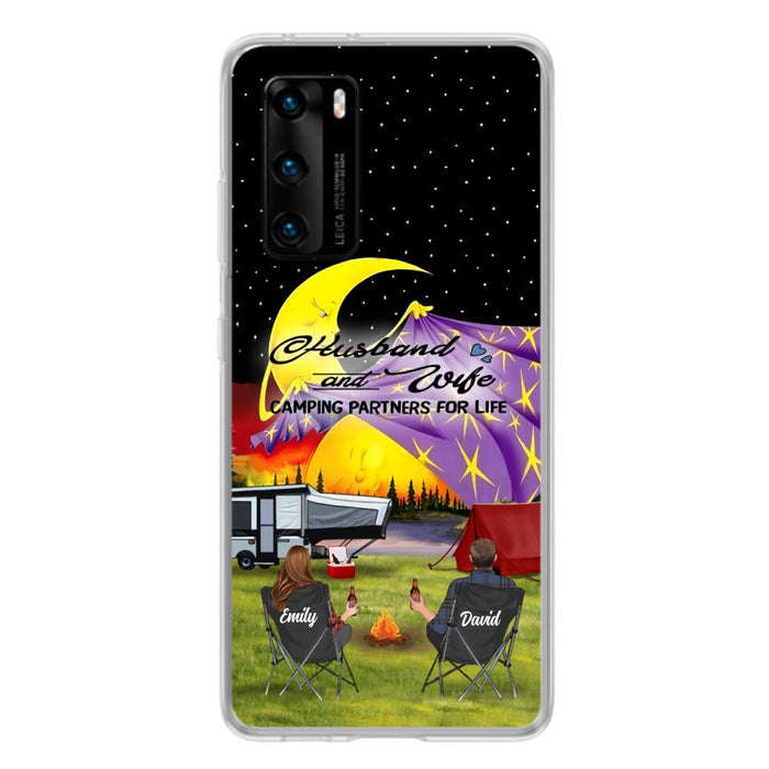 Custom Personalized Camping Phone Case - Couple/ Parents With Upto 3 Kids And 4 Pets - Gift Idea For Camping Lover - Case For Xiaomi, Oppo And Huawei