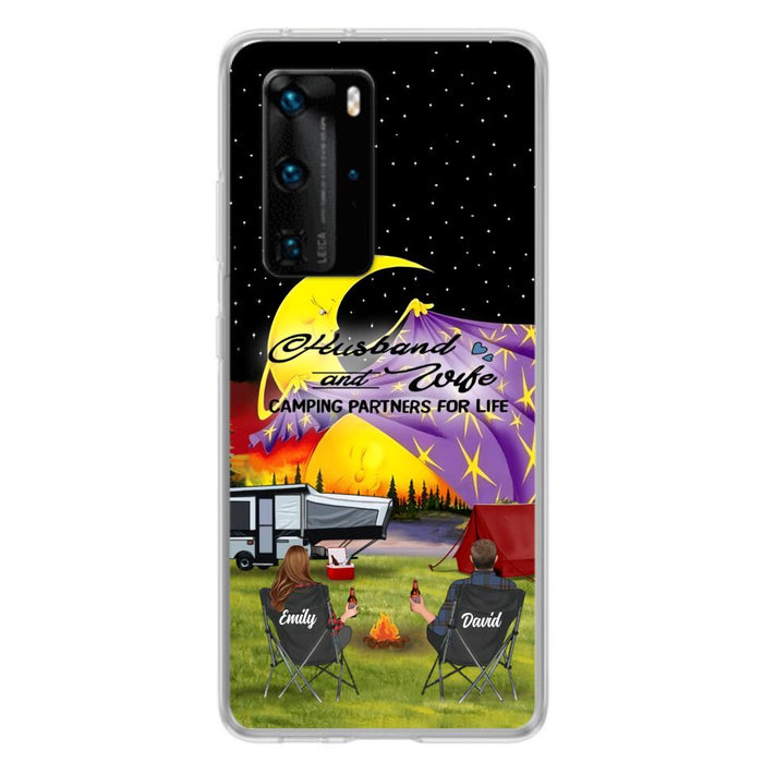 Custom Personalized Camping Phone Case - Couple/ Parents With Upto 3 Kids And 4 Pets - Gift Idea For Camping Lover - Case For Xiaomi, Oppo And Huawei