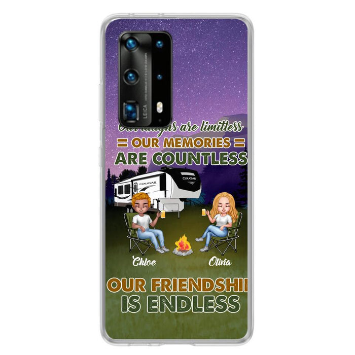 Custom Personalized Camping Friends Phone Case - Upto 4 People - Gift Idea For Friends/ Camping Lover - Life Is Better When You're Camping With Friends - Case For Xiaomi/Huawei/Oppo