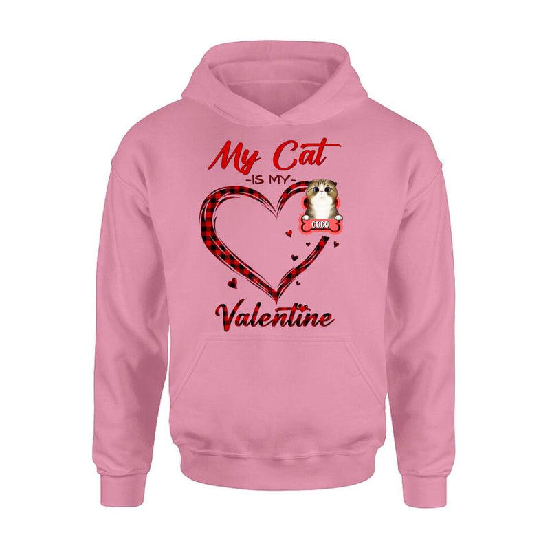 Personalized Pet T-Shirt/Long Sleeve/Sweatshirt/Hoodie - Valentine's Day Gift Idea For Dog/Cat Lover - Up to 5 Pets - My Cat Is My Valentine
