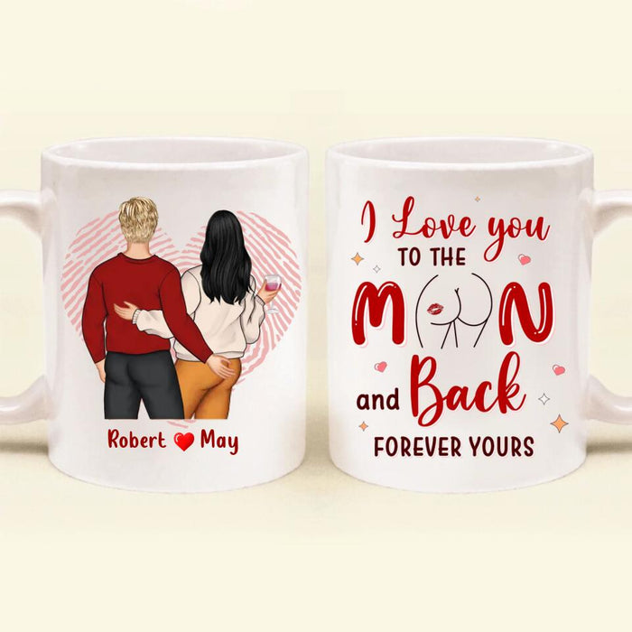 Custom Personalized Couple Mug - Valentine's Day Gift For Him/ Her - Mother's Day Gift For Wife From Husband - I Love You To The Moon And Back