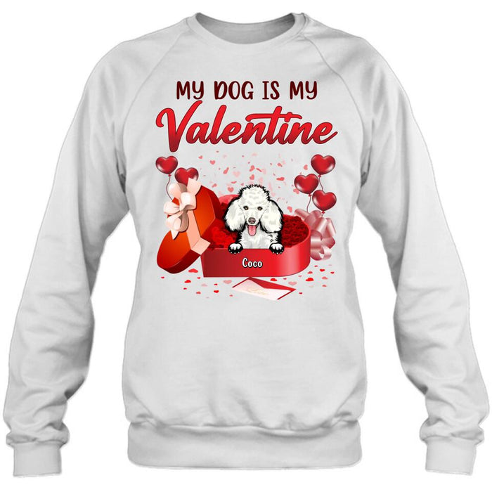 Custom Personalized Pet T-Shirt/ Long Sleeve/ Sweatshirt/ Hoodie - Valentine's Day Gift Idea For Dog/ Cat Lover - Upto 4 Pets - My Dogs Are My Valentine