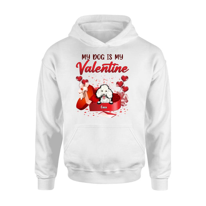 Custom Personalized Pet T-Shirt/ Long Sleeve/ Sweatshirt/ Hoodie - Valentine's Day Gift Idea For Dog/ Cat Lover - Upto 4 Pets - My Dogs Are My Valentine