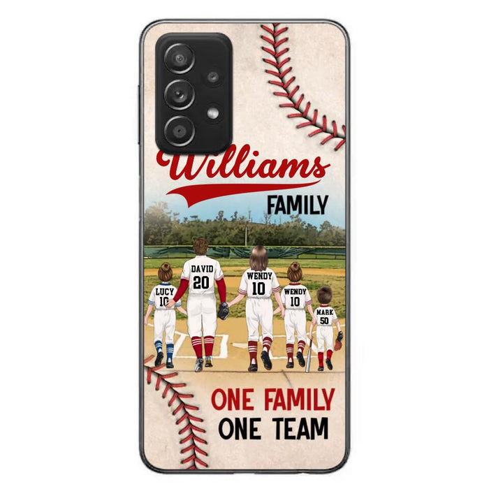 Custom Personalized Baseball Family Phone Case - Upto 3 Children - Gift Idea For Valentine's Day/Birthday/Anniversary/ Mother's Day Gift For Wife From Husband - One Family One Team - Case for iPhone/Samsung