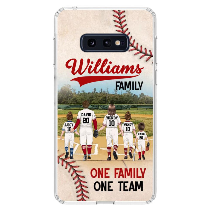 Custom Personalized Baseball Family Phone Case - Upto 3 Children - Gift Idea For Valentine's Day/Birthday/Anniversary/ Mother's Day Gift For Wife From Husband - One Family One Team - Case for iPhone/Samsung