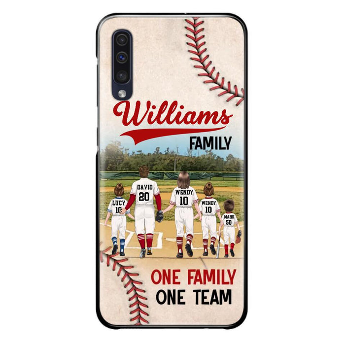 Custom Personalized Baseball Family Phone Case - Upto 3 Children - Gift Idea For Valentine's Day/Birthday/Anniversary/ Mother's Day Gift For Wife From Husband - One Family One Team - Case for iPhone/Samsung