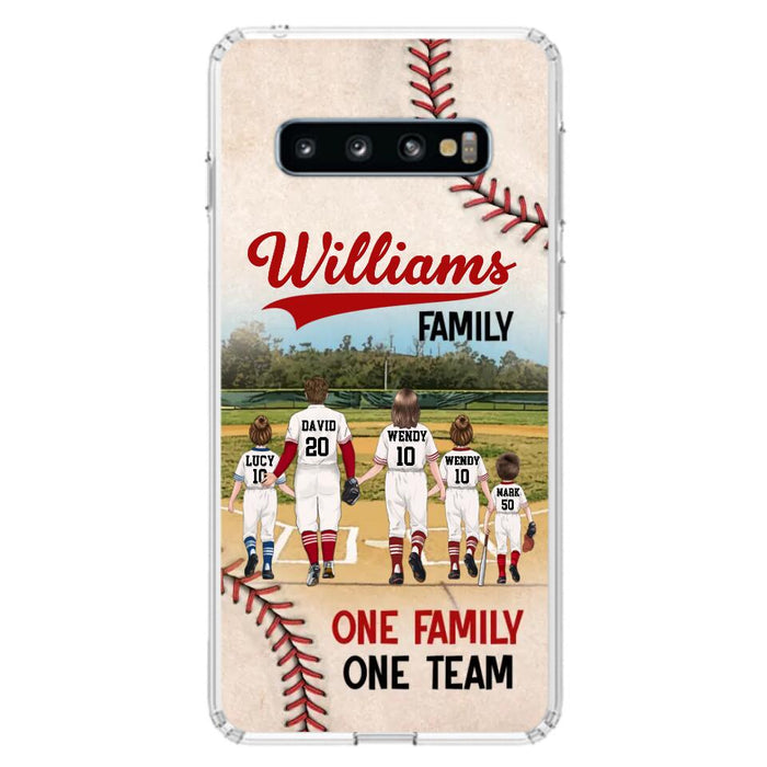 Custom Personalized Baseball Family Phone Case - Upto 3 Children - Gift Idea For Valentine's Day/Birthday/Anniversary/ Mother's Day Gift For Wife From Husband - One Family One Team - Case for iPhone/Samsung