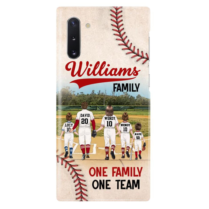 Custom Personalized Baseball Family Phone Case - Upto 3 Children - Gift Idea For Valentine's Day/Birthday/Anniversary/ Mother's Day Gift For Wife From Husband - One Family One Team - Case for iPhone/Samsung