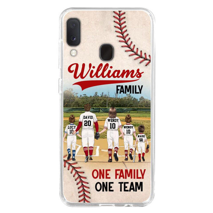 Custom Personalized Baseball Family Phone Case - Upto 3 Children - Gift Idea For Valentine's Day/Birthday/Anniversary/ Mother's Day Gift For Wife From Husband - One Family One Team - Case for iPhone/Samsung