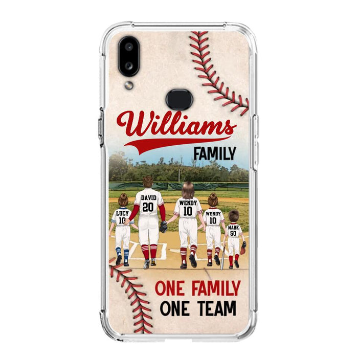 Custom Personalized Baseball Family Phone Case - Upto 3 Children - Gift Idea For Valentine's Day/Birthday/Anniversary/ Mother's Day Gift For Wife From Husband - One Family One Team - Case for iPhone/Samsung