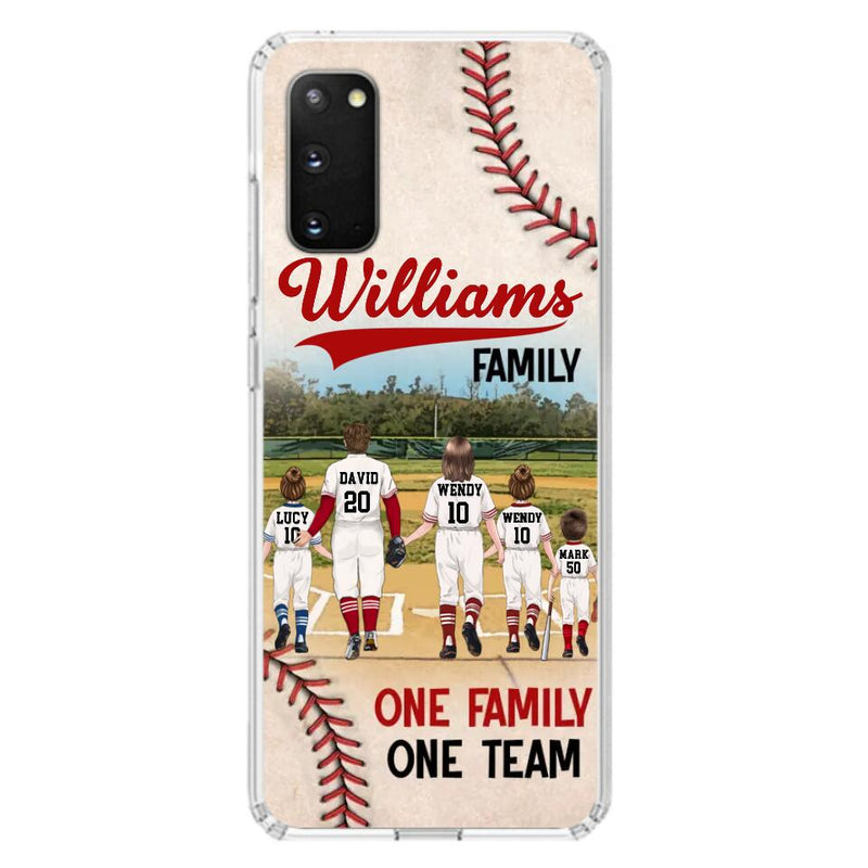 Personalized Baseball Family Phone Case - Up to 3 Children - Valentine's Day/Birthday/Anniversary Gift For Husband & Wife - One Family One Team - Case for iPhone/Samsung
