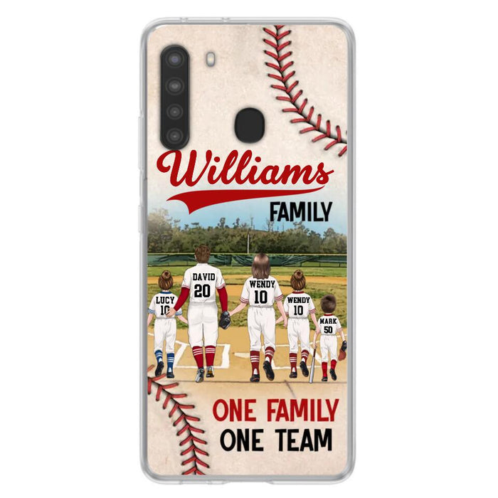 Custom Personalized Baseball Family Phone Case - Upto 3 Children - Gift Idea For Valentine's Day/Birthday/Anniversary/ Mother's Day Gift For Wife From Husband - One Family One Team - Case for iPhone/Samsung