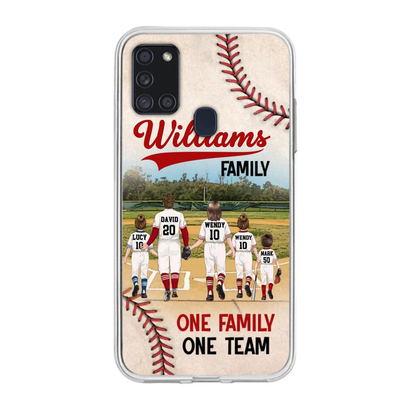 Personalized Baseball Family Phone Case - Up to 3 Children - Valentine's Day/Birthday/Anniversary Gift For Husband & Wife - One Family One Team - Case for iPhone/Samsung