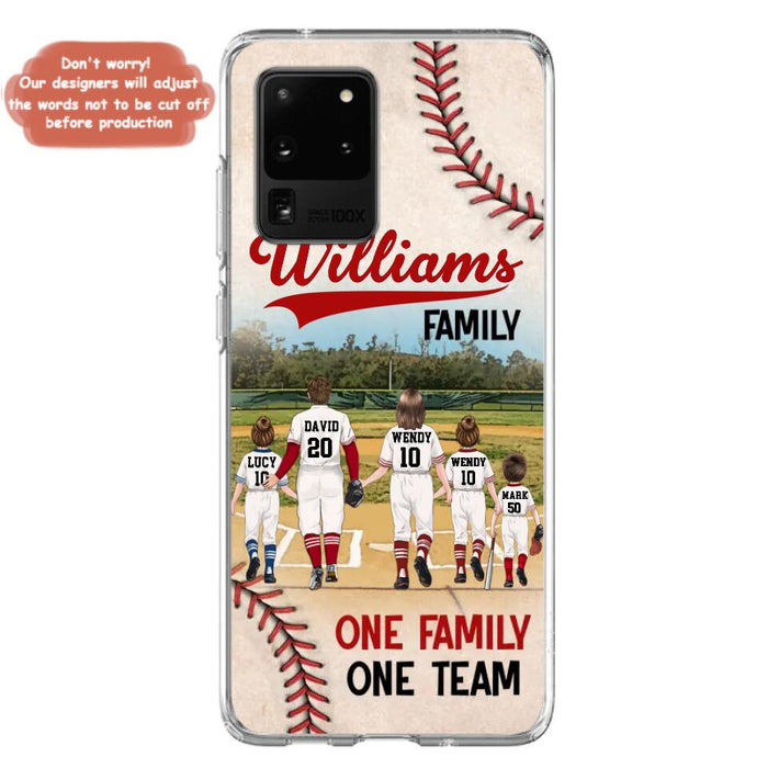 Custom Personalized Baseball Family Phone Case - Upto 3 Children - Gift Idea For Valentine's Day/Birthday/Anniversary/ Mother's Day Gift For Wife From Husband - One Family One Team - Case for iPhone/Samsung