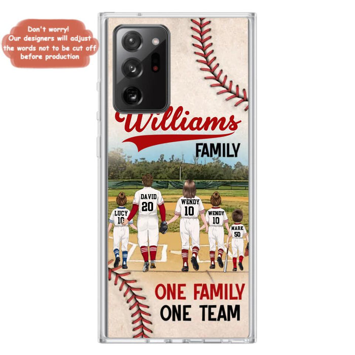 Custom Personalized Baseball Family Phone Case - Upto 3 Children - Gift Idea For Valentine's Day/Birthday/Anniversary/ Mother's Day Gift For Wife From Husband - One Family One Team - Case for iPhone/Samsung