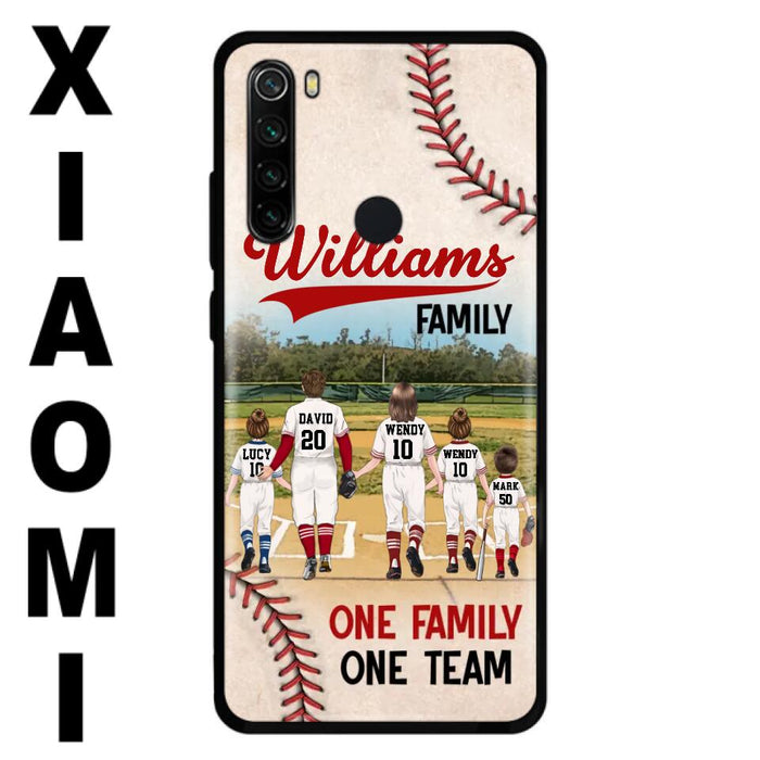 Custom Personalized Baseball Family Phone Case - Upto 3 Children - Gift Idea For Valentine's Day/Birthday/Anniversary/ Mother's Day Gift Idea - One Family One Team - Case for Xiaomi/Huawei/Oppo